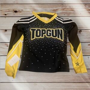 Top Gun Cheerleading Uniform Top YS - Black and Yellow